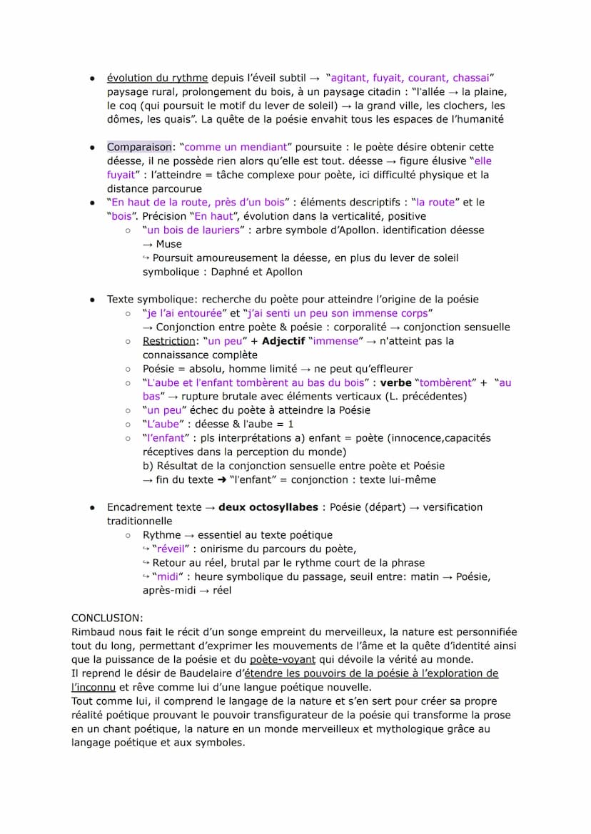 ●
L. 1 "J'ai embrassé l'aube d'été" : Octosyllabe → démarche qui semble suivre la
versification traditionnelle, système est rompu par la sui