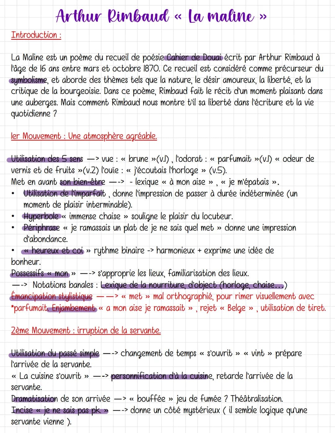Introduction:
Arthur Rimbaud « La maline »
La Maline est un poème du recueil de poésie Cahier de Douai écrit par Arthur Rimbaud à
l'âge de 1