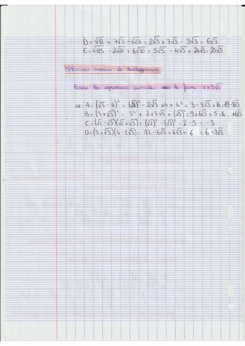 Chap 2
I Calcub sur
1) Exemples
3 à la puiss. 5
U
५
Puissances et racines
3x 3 x 3 x 3 5 x 5 x 5
81
125
a
De façon générale:
les puissances
