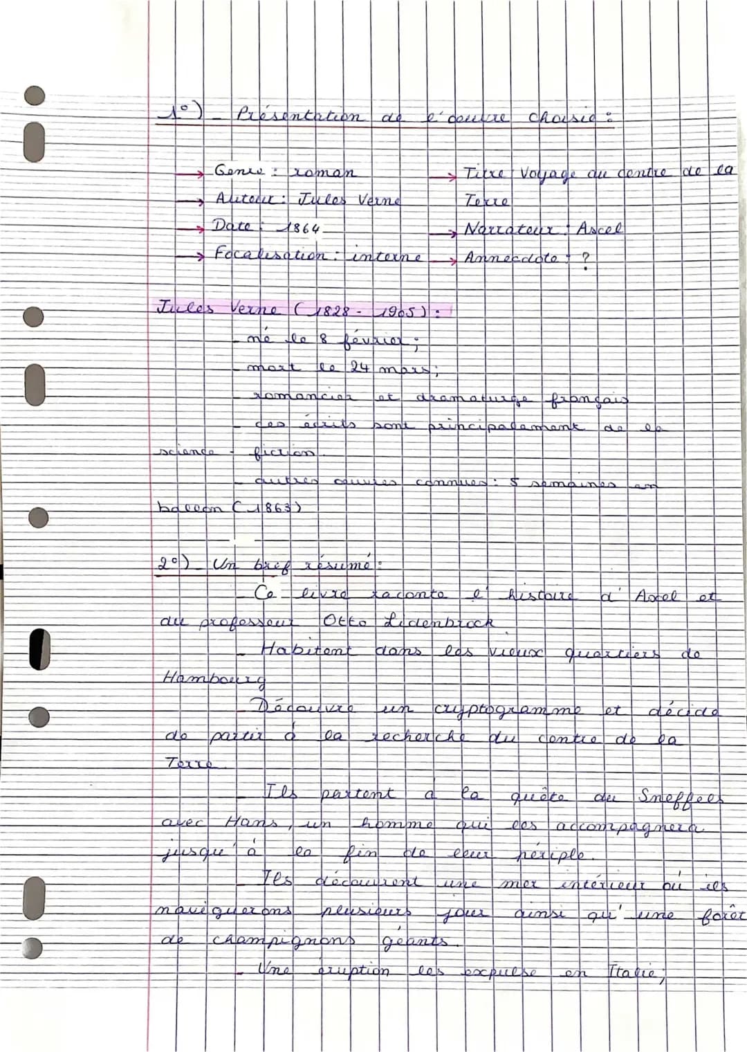 Résumé Voyage au centre de la Terre par Chapitre - PDF Gratuit et Fiche de Lecture