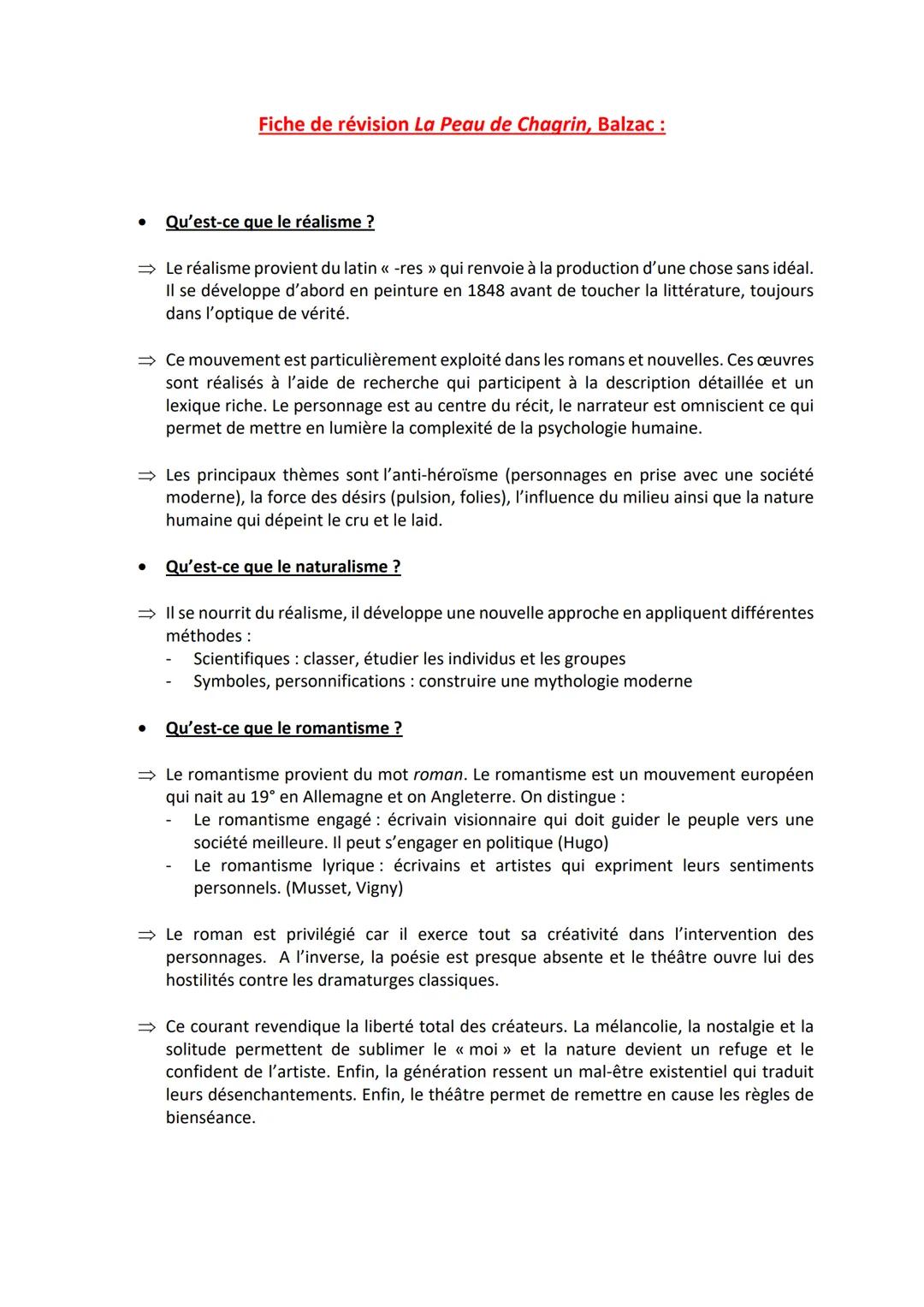 Séance Bilan

La Peau de chagrin est un roman de Balzac paru en 1831. Ce conte fantastique, qui met en
scène une opposition dramatique entre