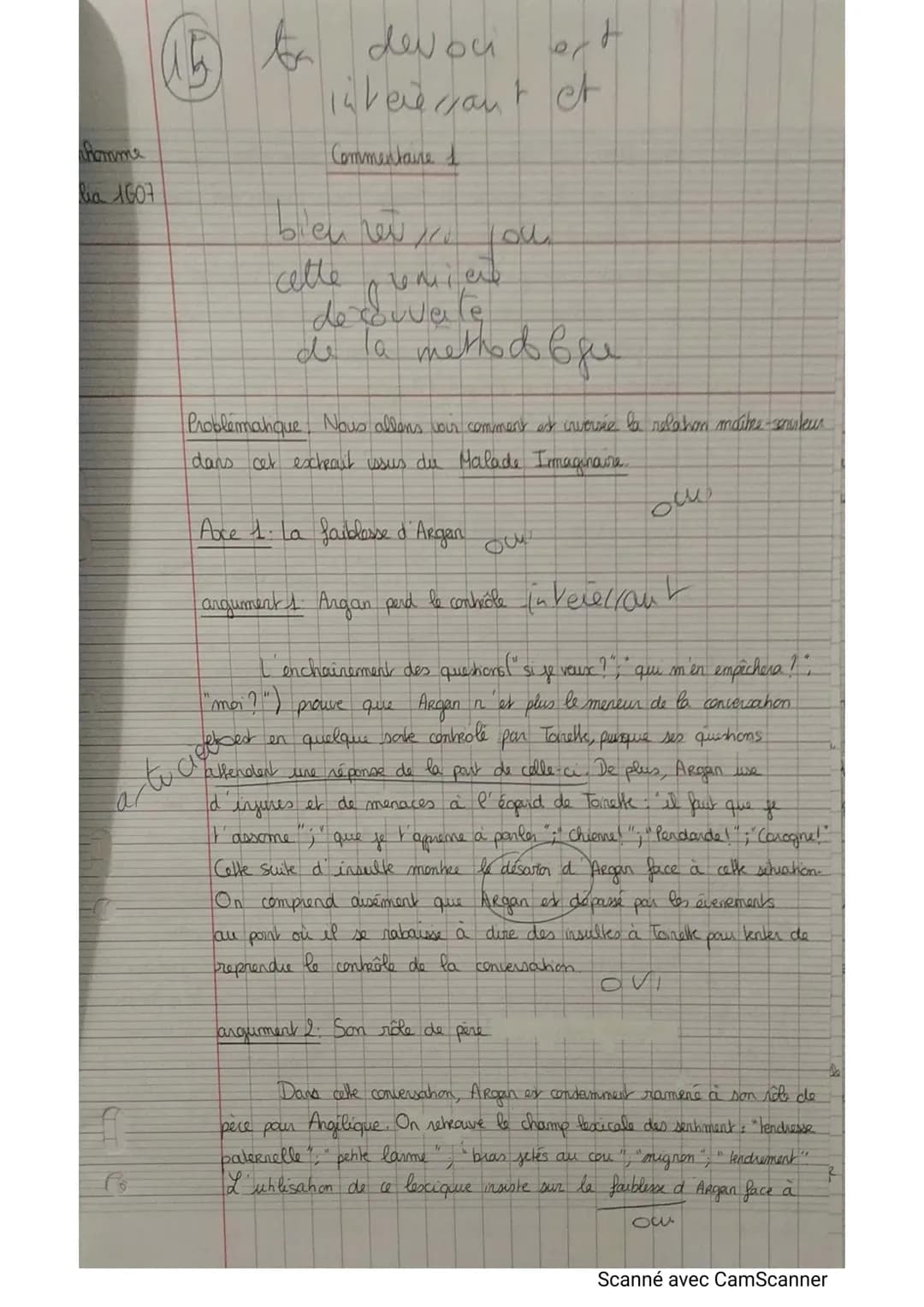 Hamme
lia 1607
J
to devou
interesant et
Commentaire 1
ff
bien new
cette mier
de couvate
de la method fu
Problemanque. Nous allons voir comme