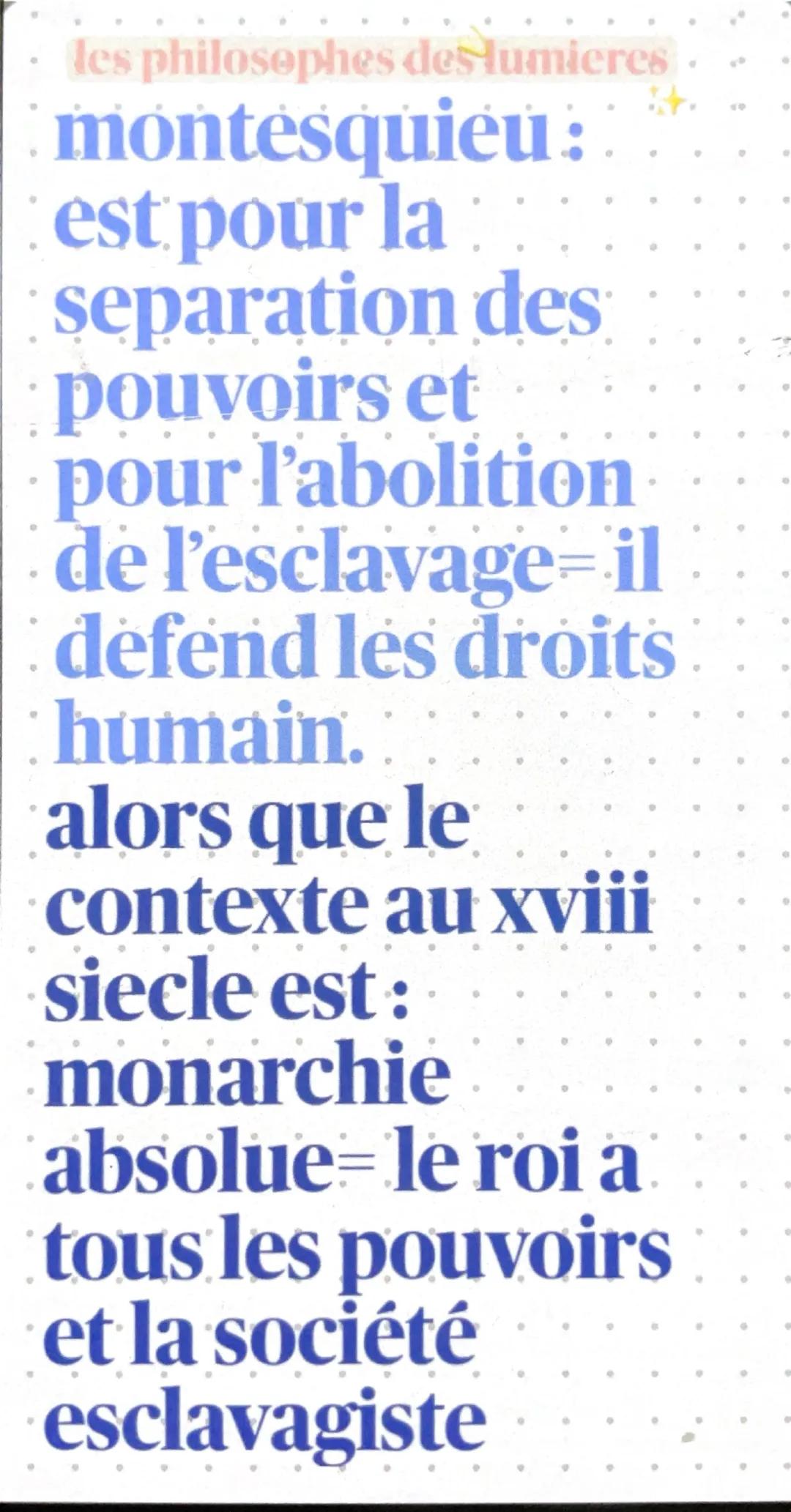 # les philosophes des lumières

voltaire : veut la
liberté
d'expression, la
liberté religieuse et
il est contre les
privileges pour l'
égali