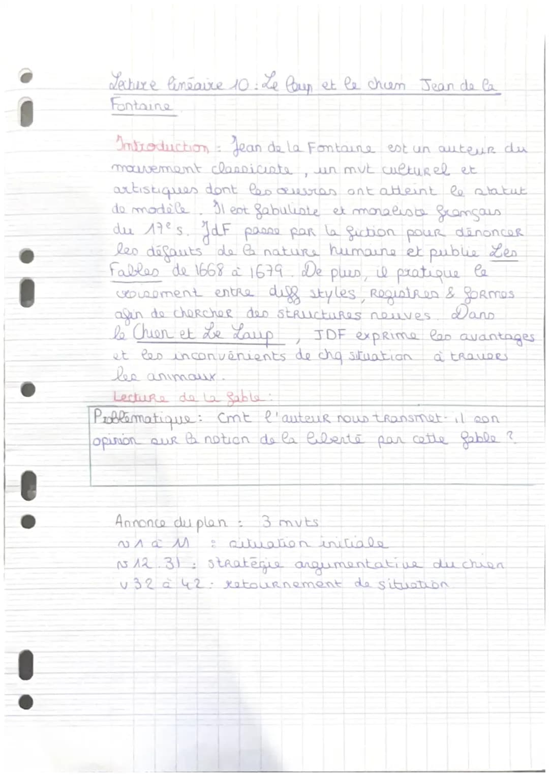 Analyse Linéaire Le loup et le Chien 