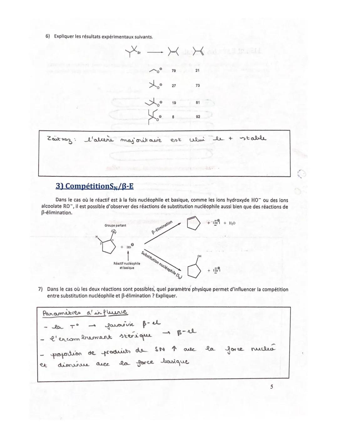 On admet que dans la grande majorité des cas, les réactions ont lieu sous contrôle cinétique, c'est-à-dire que le
composé majoritairement fo