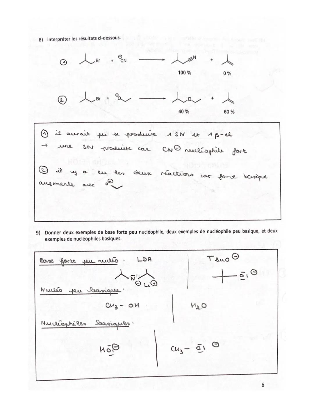 On admet que dans la grande majorité des cas, les réactions ont lieu sous contrôle cinétique, c'est-à-dire que le
composé majoritairement fo