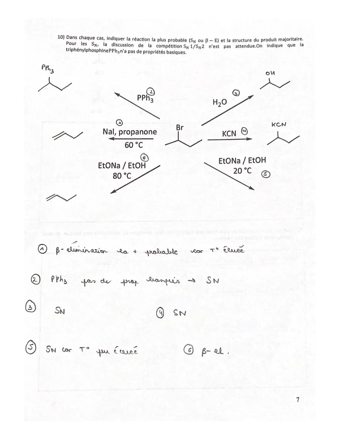 On admet que dans la grande majorité des cas, les réactions ont lieu sous contrôle cinétique, c'est-à-dire que le
composé majoritairement fo