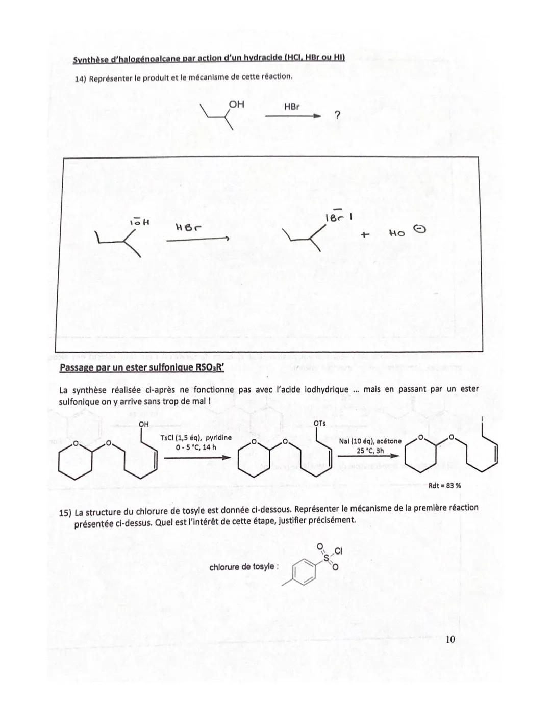 On admet que dans la grande majorité des cas, les réactions ont lieu sous contrôle cinétique, c'est-à-dire que le
composé majoritairement fo