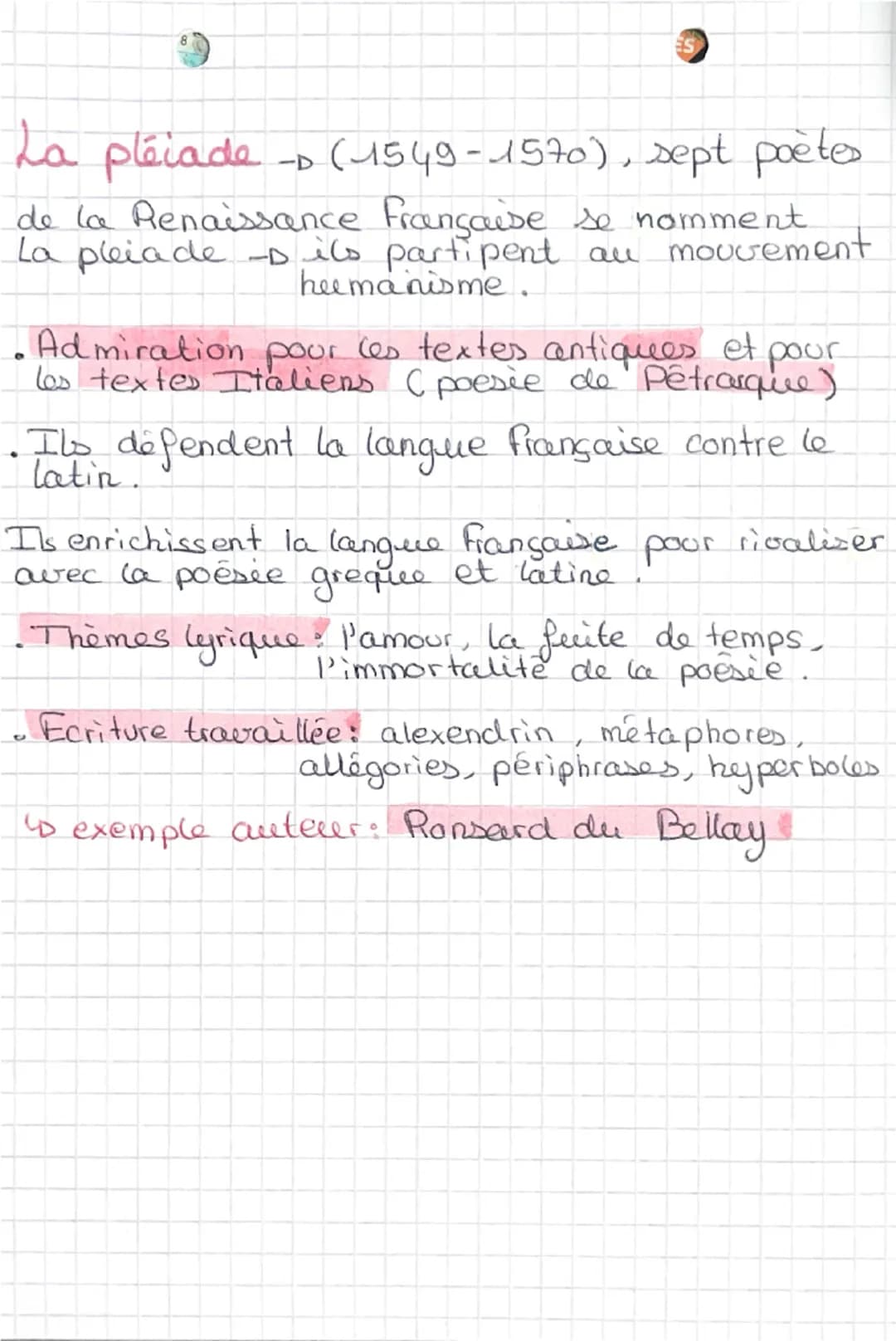 I dates
des
mouvement with
Humanisme
La pleiade
Le baroque
+15es
-D1549-1570
D 1580 - 1660
-D1800
le classicisme
-D1660-1690
Les lumières
-D