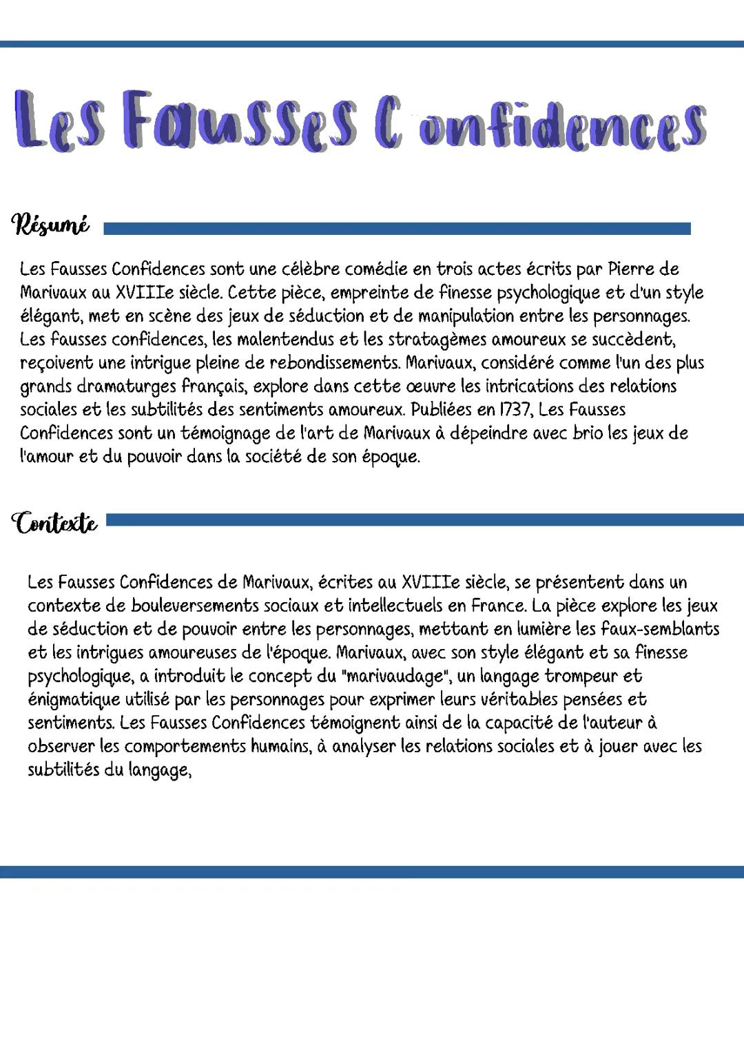 Les Fausses Confidences 