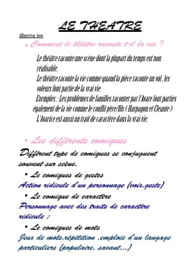 Know Fiche de révision sur le théâtre  thumbnail