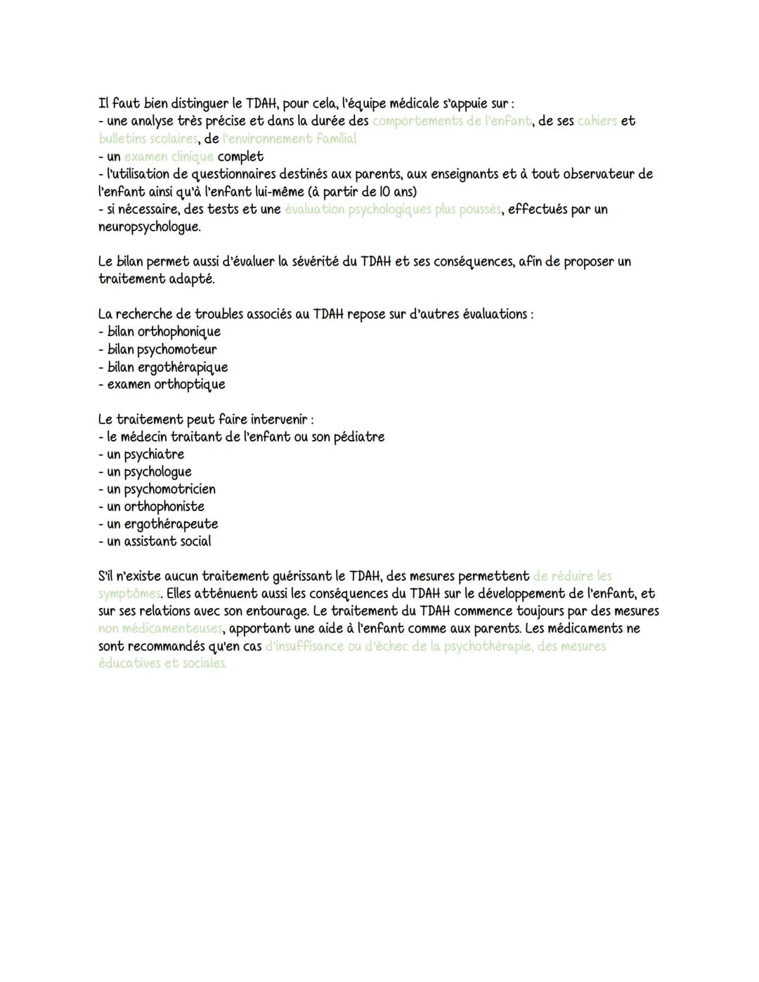 personne :
- un déficit de l'attention
S
Le trouble déficit de l'attention avec ou sans hyperactivité est caractérisé par le
regroupement de