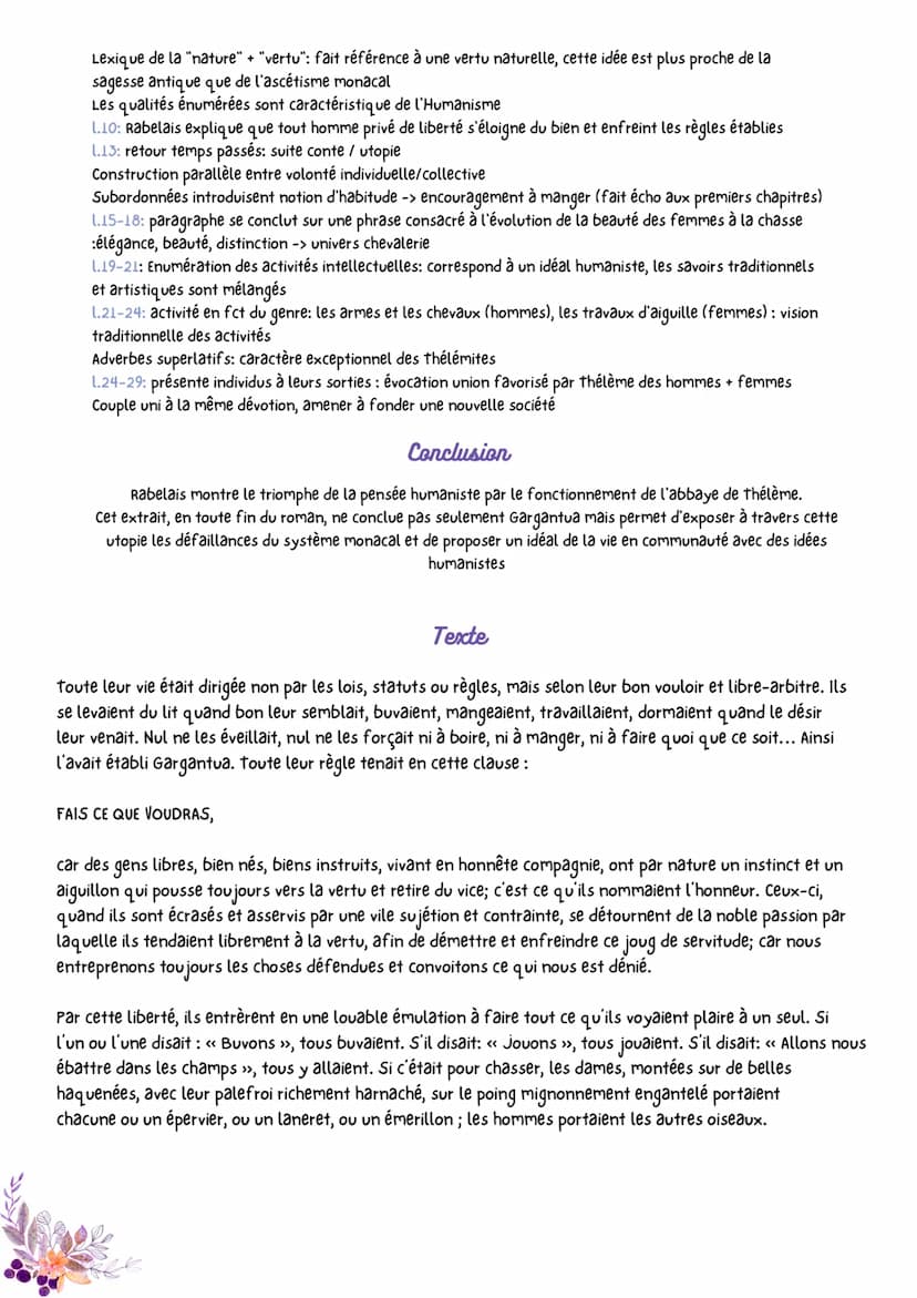 GARGANTUA
texte 3: Abbaye de thélème
Introduction
A la fin de la guerre picrocholine, Gargantua, à l'issu d'un banquet, offre à Frère Jean l