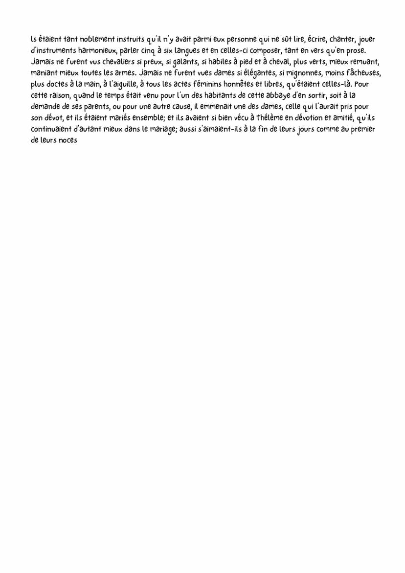 GARGANTUA
texte 3: Abbaye de thélème
Introduction
A la fin de la guerre picrocholine, Gargantua, à l'issu d'un banquet, offre à Frère Jean l