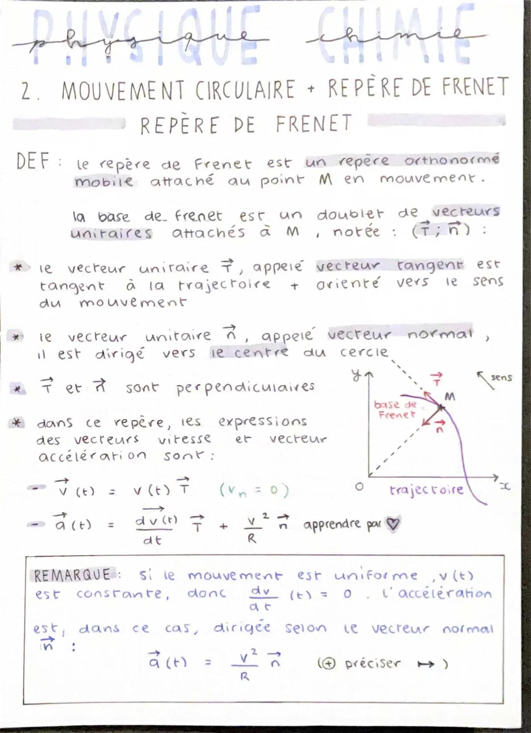 Mouvement Circulaire et Rectiligne Uniforme - Exercices Corrigés et Formules en PDF