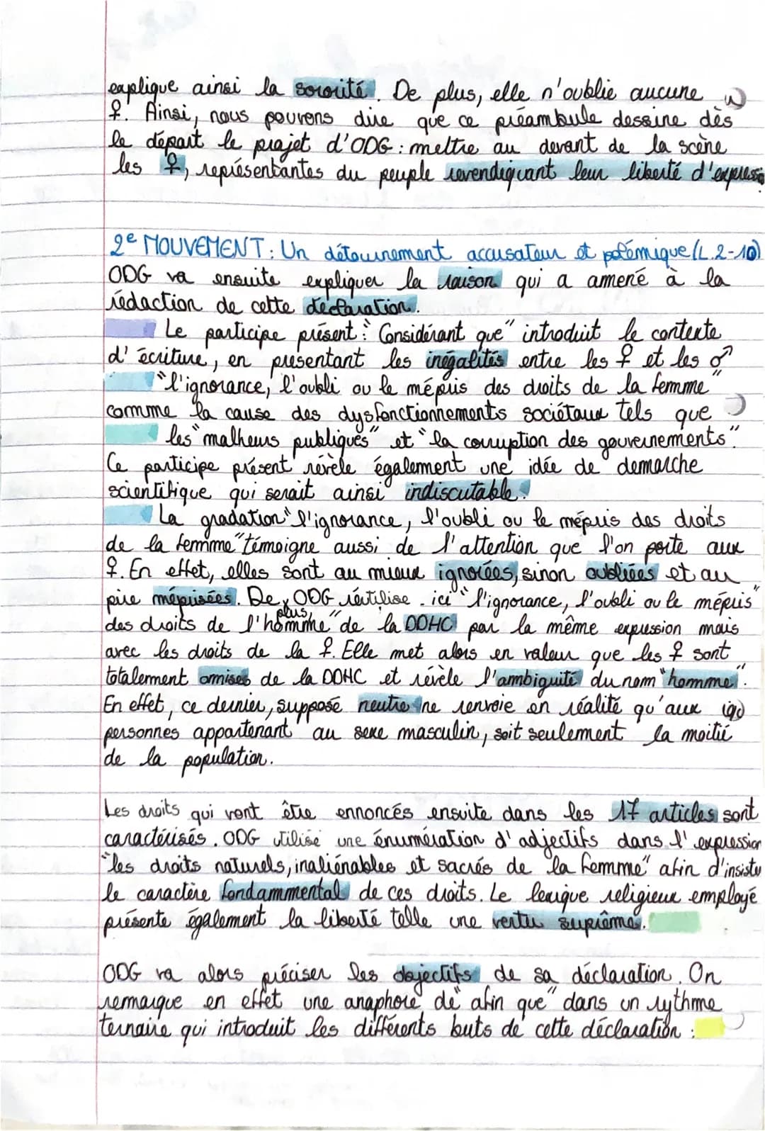 teate 1
-préambule
Olympe de Gouges
Déclaration des Droits de la femme et de
la Citoyenne
INTRO: Olympe de Gouges née dans la 2ª moitié
du g