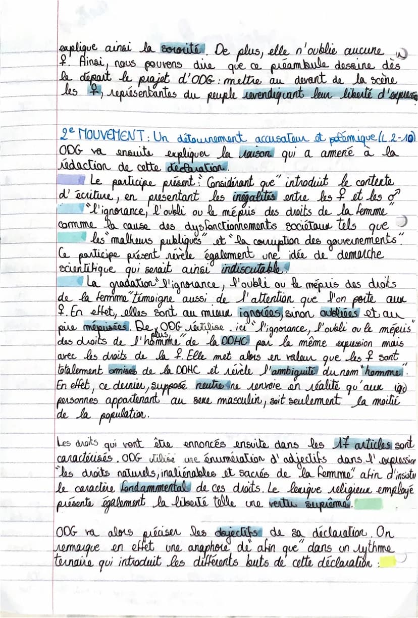 teate 1
-préambule
Olympe de Gouges
Déclaration des Droits de la femme et de
la Citoyenne
INTRO: Olympe de Gouges née dans la 2ª moitié
du g