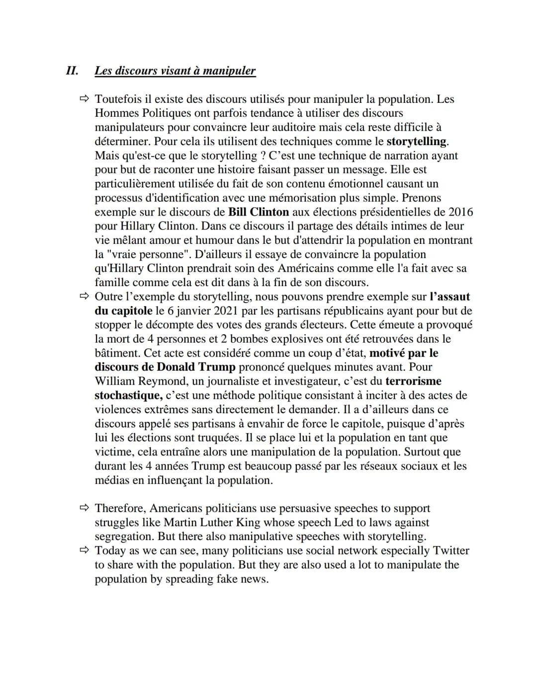 I.
Grand oral-LLCE
Pour les Américains cette année a été une période de grands changements
puisque l'élection présidentielle a eu lieu en no
