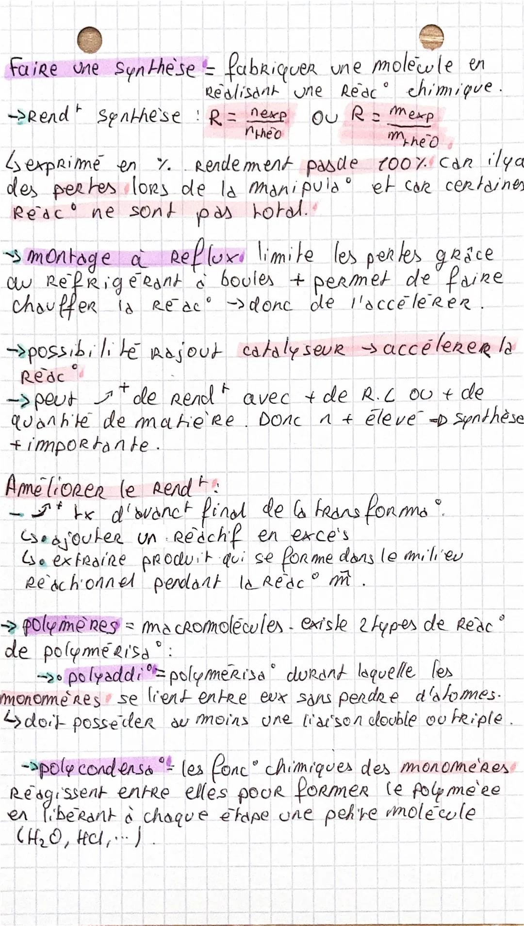 # CHIMIE

Stratégie en synthèse organique partiet.

-isomères de constitu = molécules qui ont la m
formule brute mais des formules semi-déve