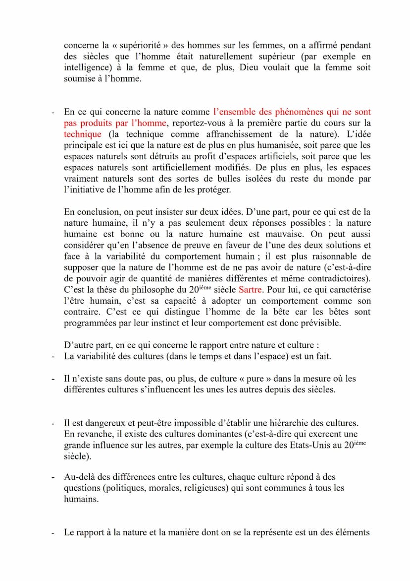 La Nature
Définitions
Nature tout ce qui existe sans intervention de l'homme. En ce sens, nature s'oppose à
artificiel.
Naturel chez l'homme