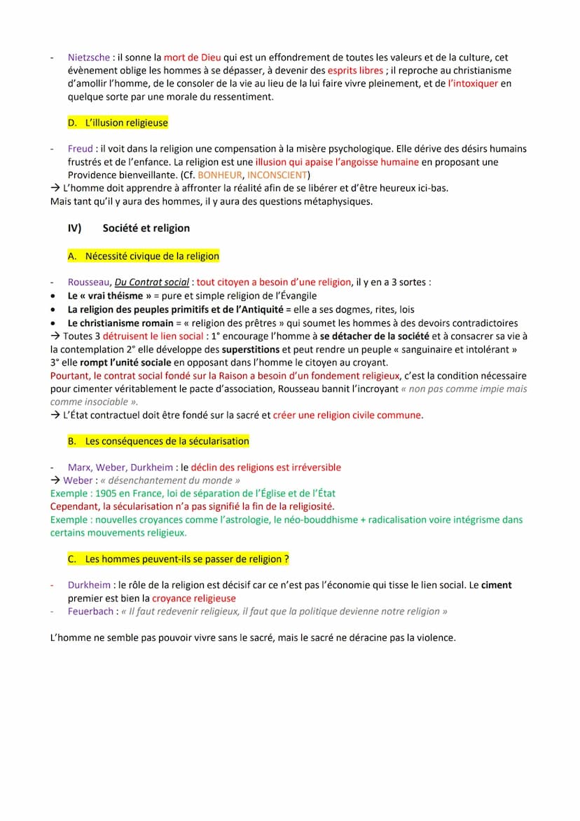 La religion
Religion ensemble des croyances, dogmes et pratiques qui définissent les rapports de l'être humain
avec le sacré ou la divinité 