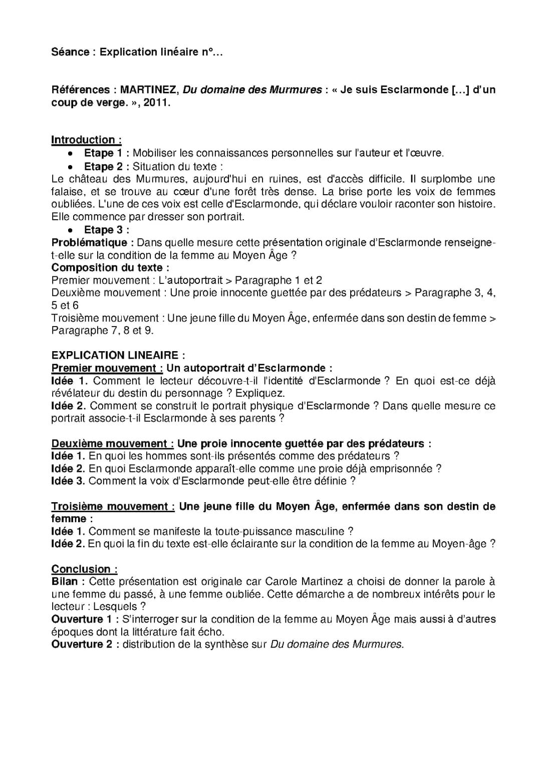 Fiche de lecture : Résumé par chapitre et Analyse Linéaire de Du domaine des murmures