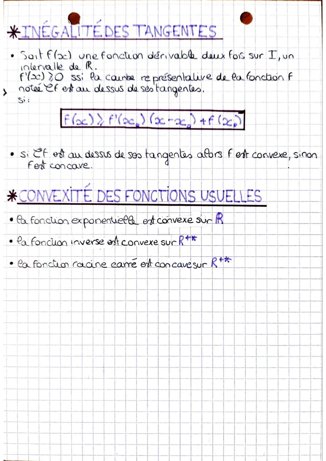 MATHEMATIQUES
*CONVEXITÉ ETPOINT D'INFLEXION
Convexité: une fonction f définie sur un intervalle I ost dites
convere sitout arc de courbe TM