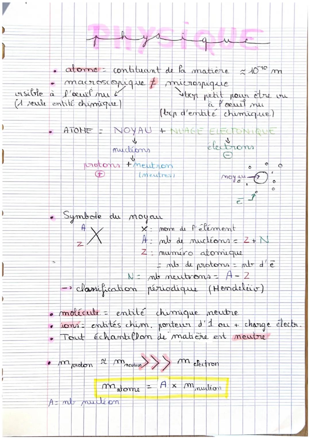 1
.
5
●
visible à l'ocuit met
(A seule entité chimique)
physique
مهند
atome contituant de la matière
macroscopique / microspique
ATOME -
<->