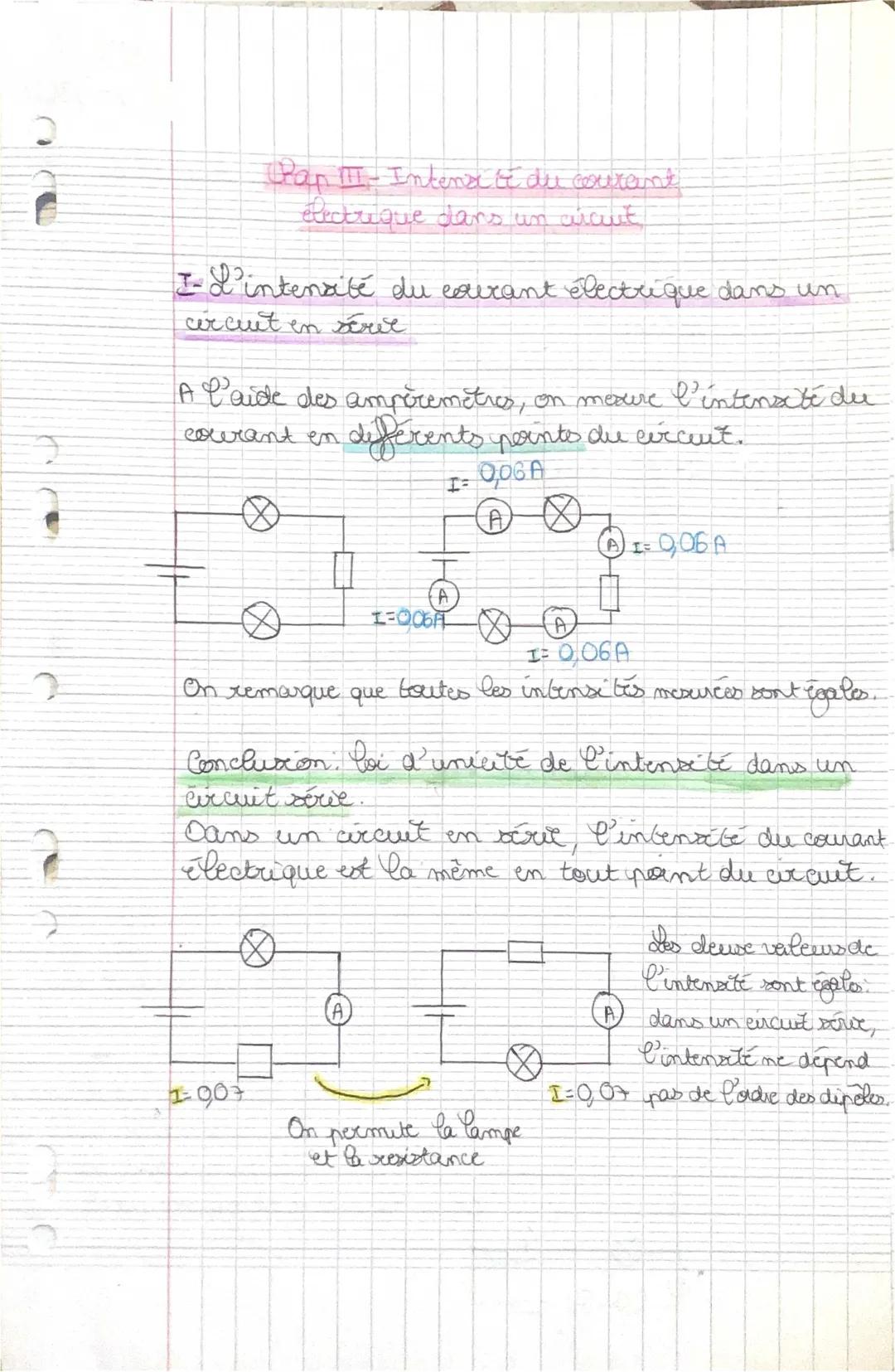 Comprendre l'intensité du courant dans les circuits: Séries et dérivations