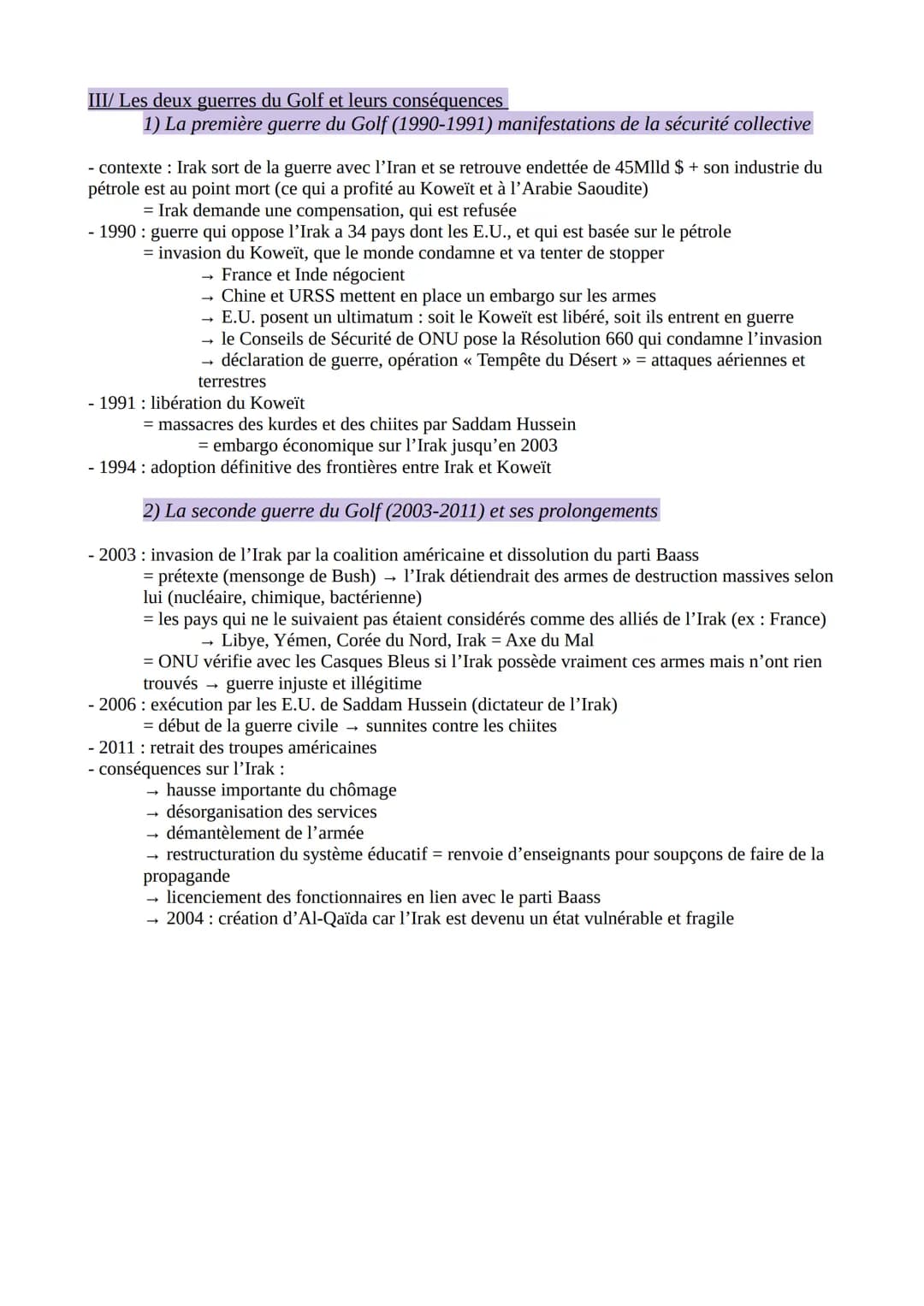 H.G.G.S.P. THÈME 2 : FAIRE LA GUERRE, FAIRE LA PAIX :
FORMES DE CONFLITS ET MODES DE RÉSOLUTION
AXE 3: LE MOYEN-ORIENT : CONFLITS RÉGIONAUX
