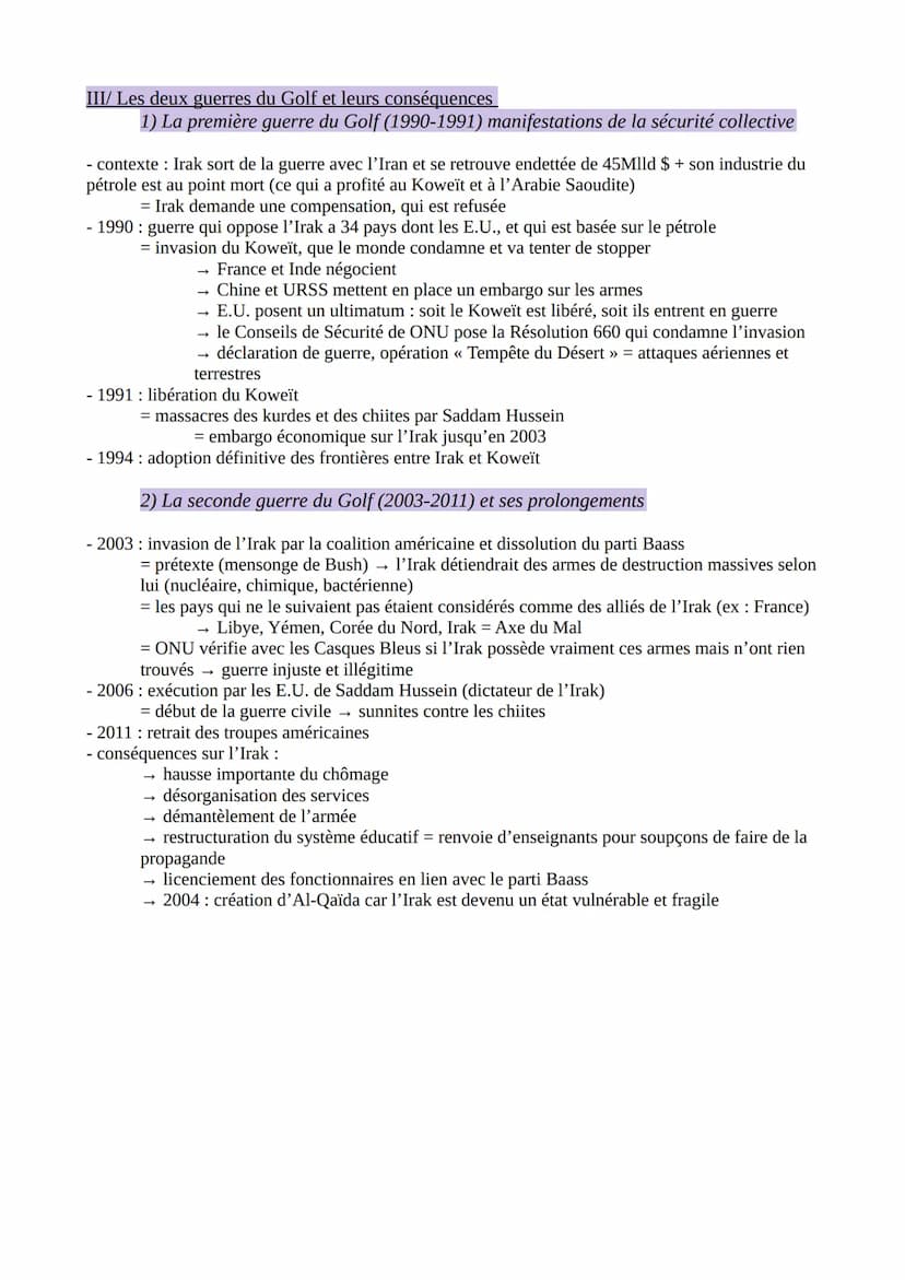 H.G.G.S.P. THÈME 2 : FAIRE LA GUERRE, FAIRE LA PAIX :
FORMES DE CONFLITS ET MODES DE RÉSOLUTION
AXE 3: LE MOYEN-ORIENT : CONFLITS RÉGIONAUX
