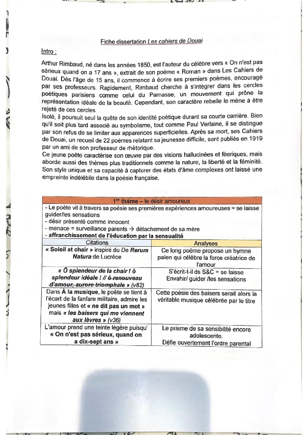 Dissertation les cahiers de Douai 