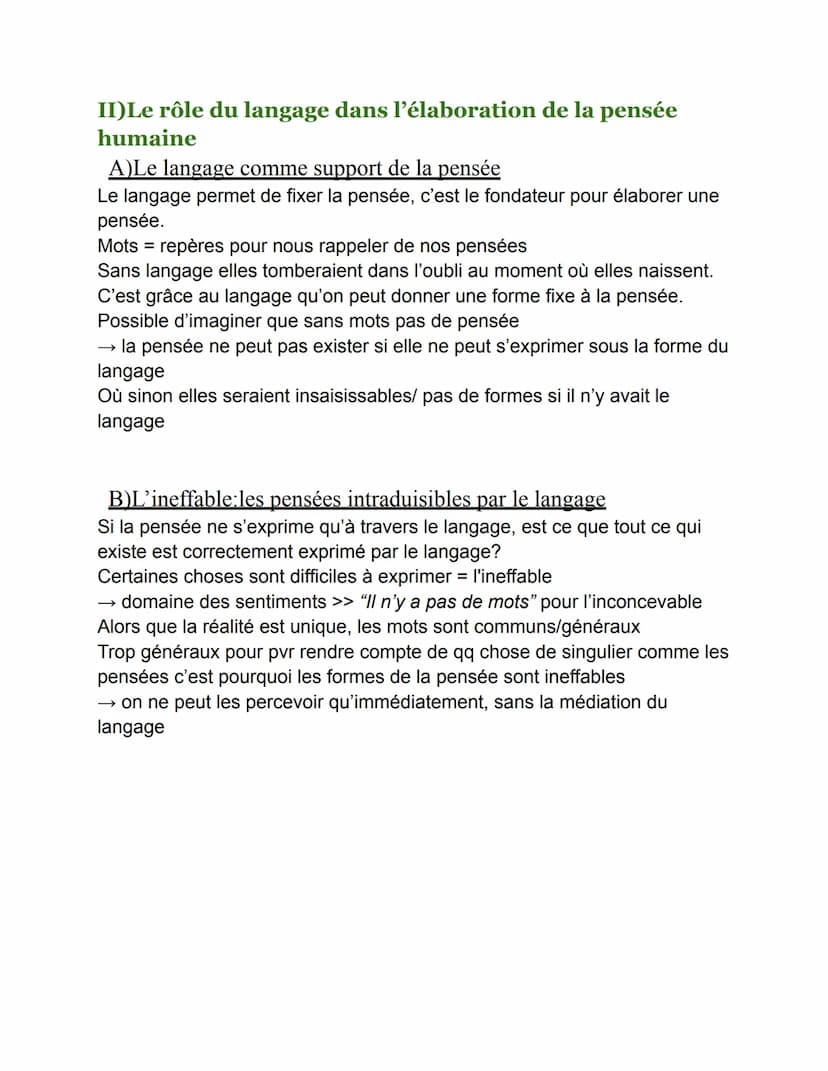 I)Le langage propre à l'homme
A)Définition
Langage = système de signes qui a pour fonction de transmettre un
message
>> mode de communicatio