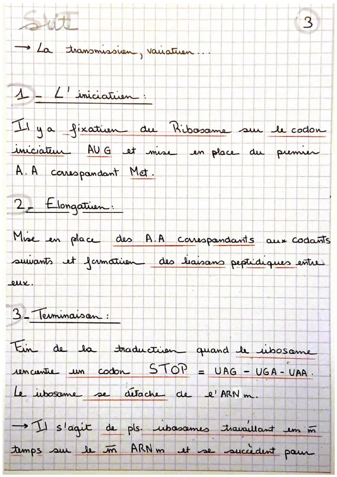Sui
→ La transmission, varatuen
un gène est
de nucleotides.
proteine à
ex: cautem de la
un portien d' ADN = une
séquence
, qui code pour la 