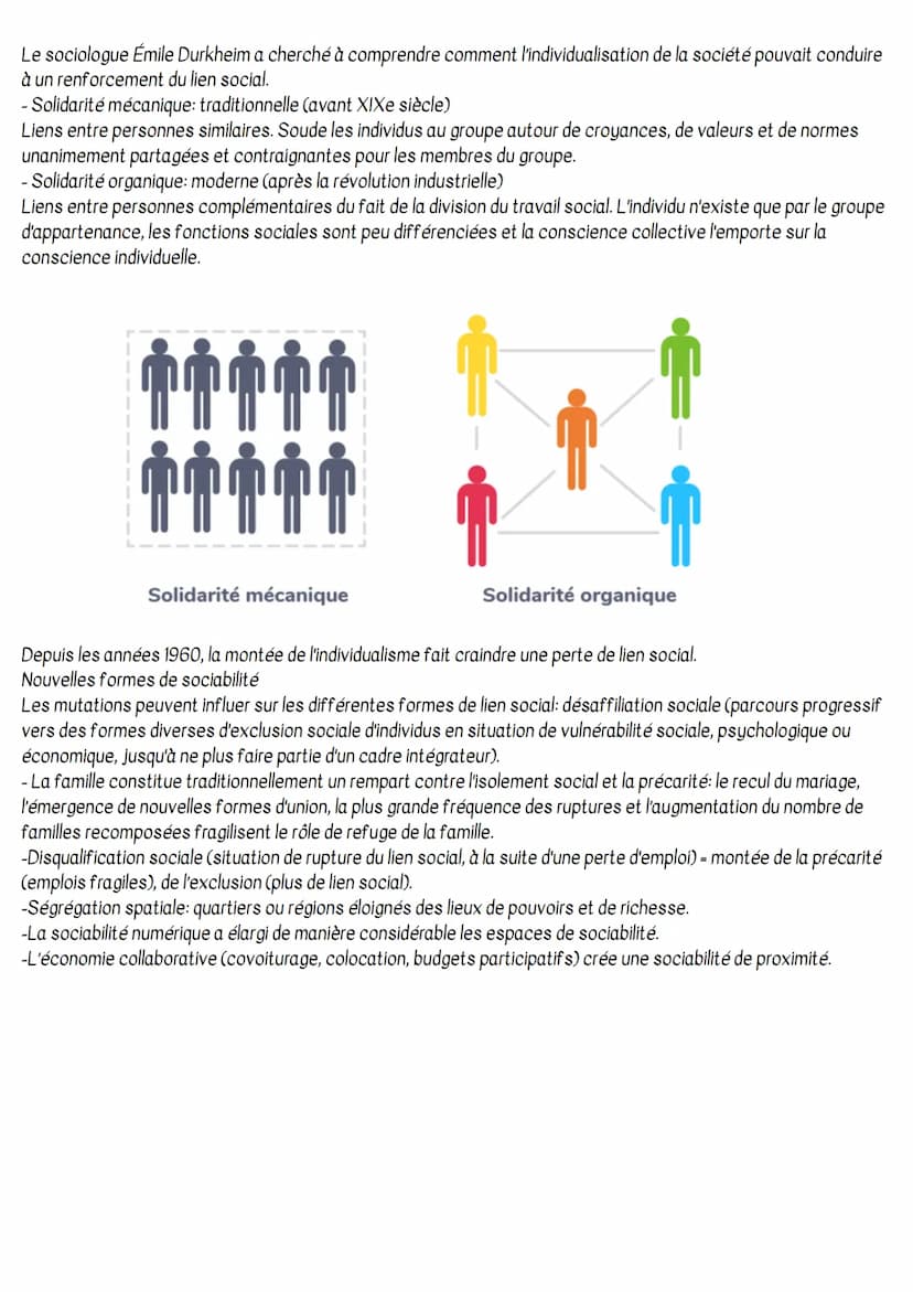 COMMENT SE CONSTRUISENT ET ÉVOLUENT
LES LIENS SOCIAUX?
Le lien social désigne les relations entre les personnes d'une même société. Ce lien 