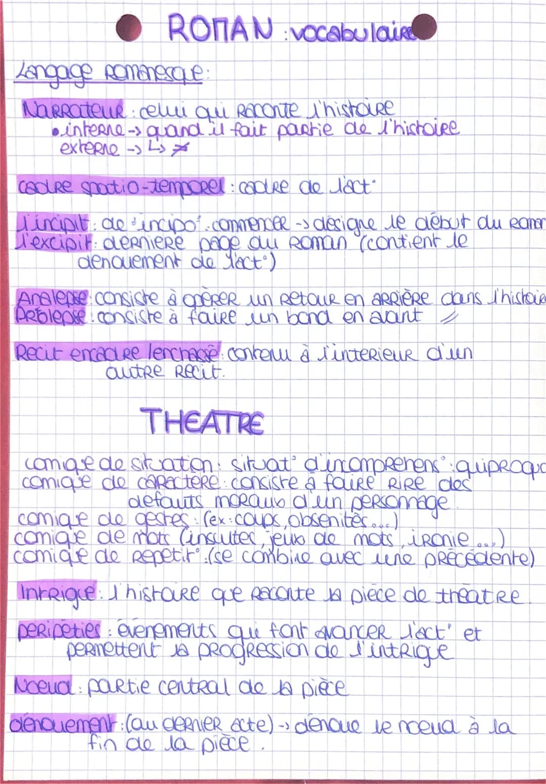 ROMAN vocabulaire
Langage Romanesque:
Narrateur: celui qui Raconte l'histoire
interne → quand il fait partie de l'histoire
externe >>
cadure