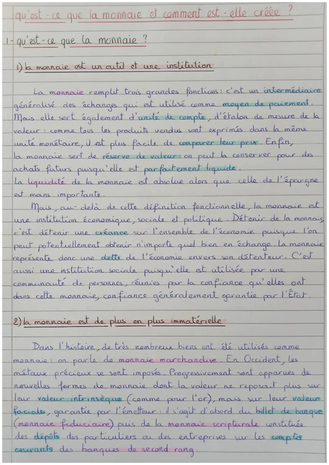# qu'est-ce que la monnaie et comment est-elle créée ?

1- qu'est-ce que la monnaie ?

1) la monnaie est un outil et une institution

La mon