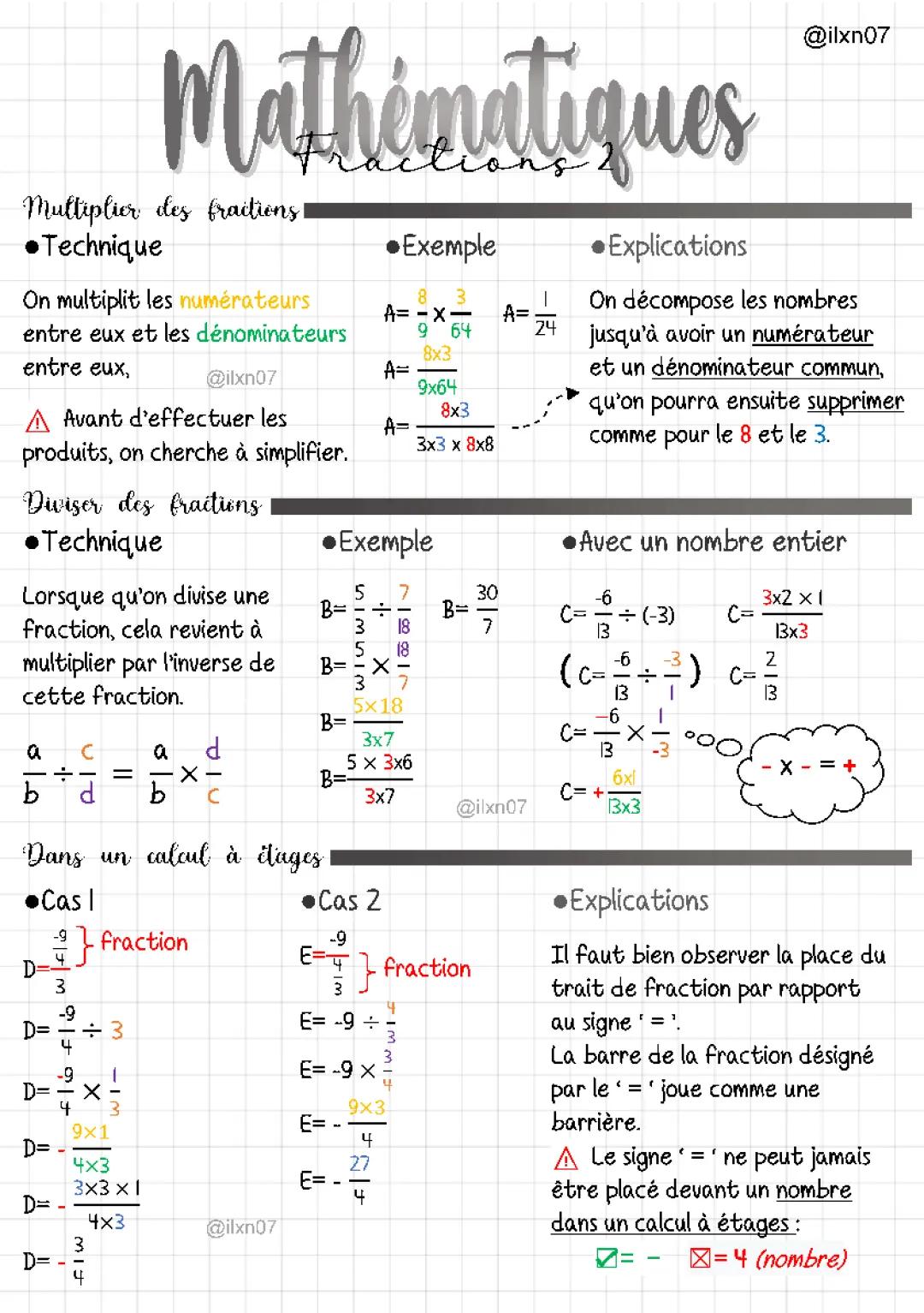 Apprends à Multiplier et Diviser les Fractions Facilement avec des Exercices Corrigés