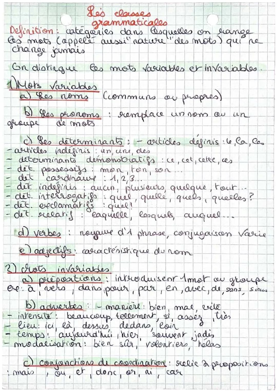 Découvre les classes grammaticales en français : Mots variables et invariables