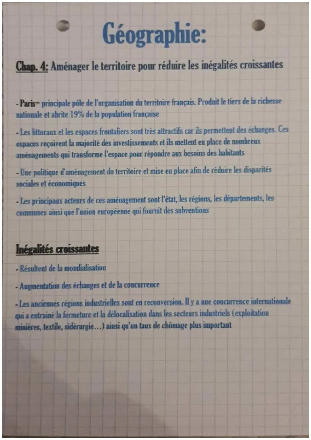 Aménager le territoire pour réduire les inégalités croissantes