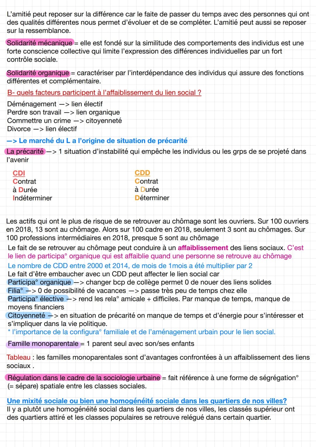 Interact verbale (en face à
face ou à distance) avc
Maud
Chloe
Chapitre 4: Comment se construisent et évoluent les liens sociaux ?
●
Père/ m