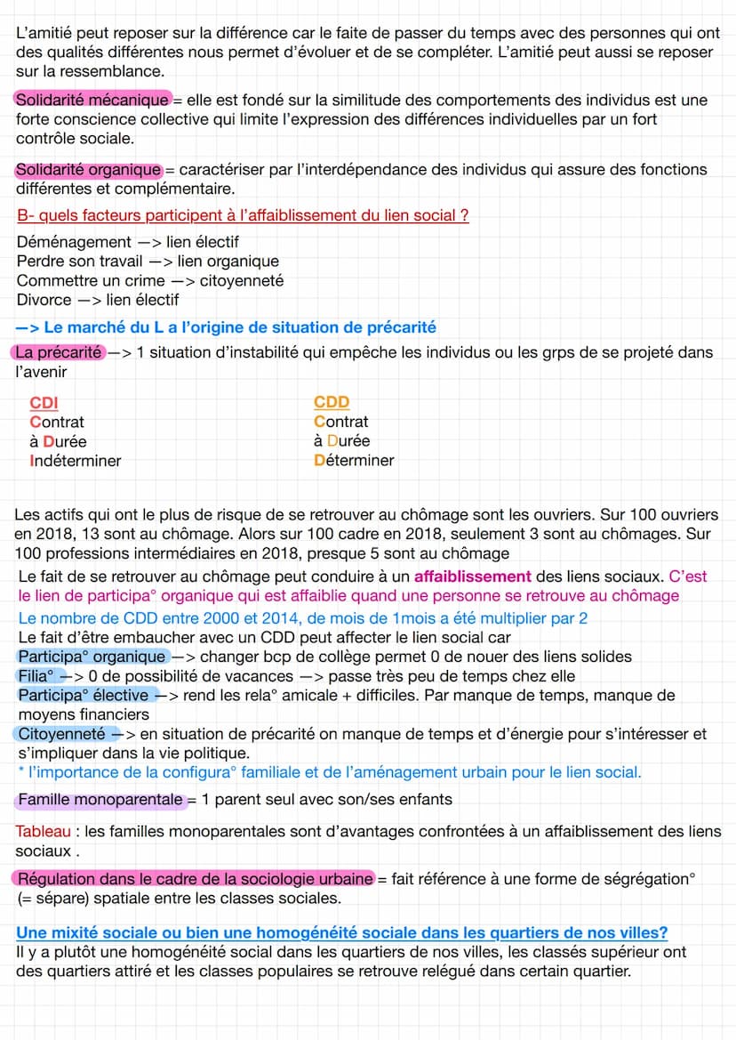 Interact verbale (en face à
face ou à distance) avc
Maud
Chloe
Chapitre 4: Comment se construisent et évoluent les liens sociaux ?
●
Père/ m