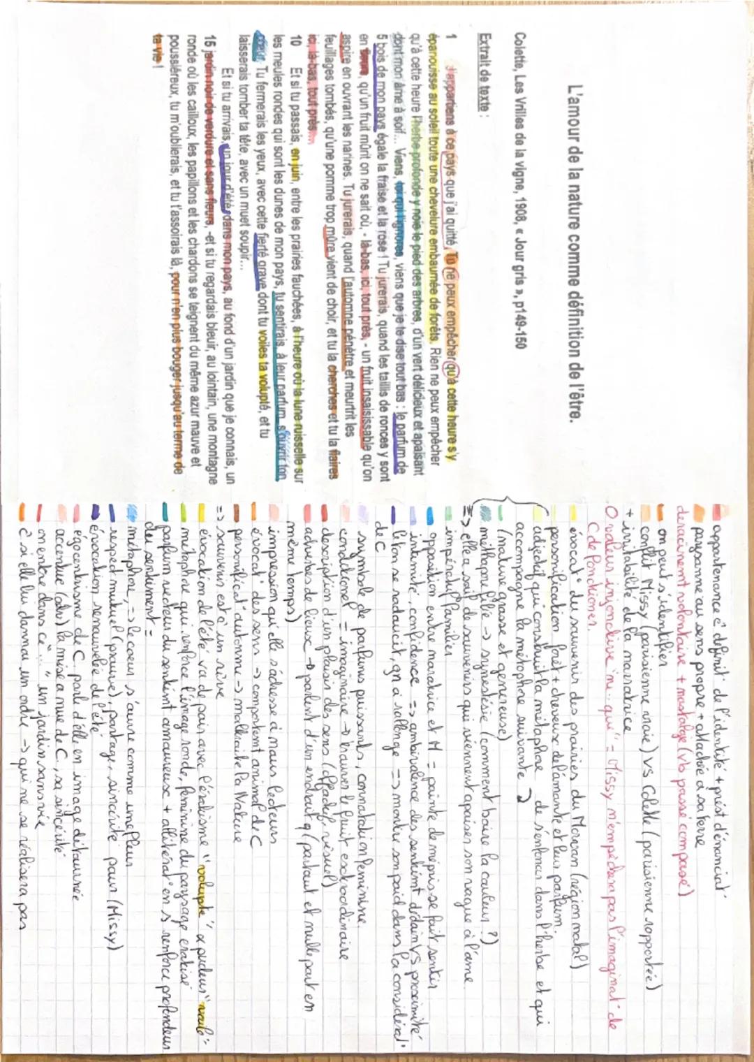 L'amour de la nature comme définition de l'être.

Colette, Les Vrilles de la vigne, 1908, «Jour gris », p149-150

Extrait de texte:

1
J'app