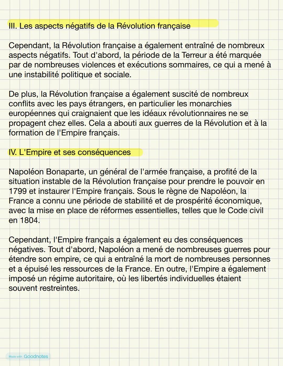 La révolution français et l'empire
I. Les causes et les événements de la Révolution française
La Révolution française, qui a eu lieu entre 1