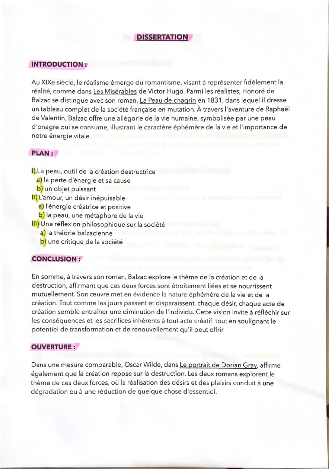DISSERTATION
INTRODUCTION:
Au XIXe siècle, le réalisme émerge du romantisme, visant à représenter fidèlement la
réalité, comme dans Les Misé