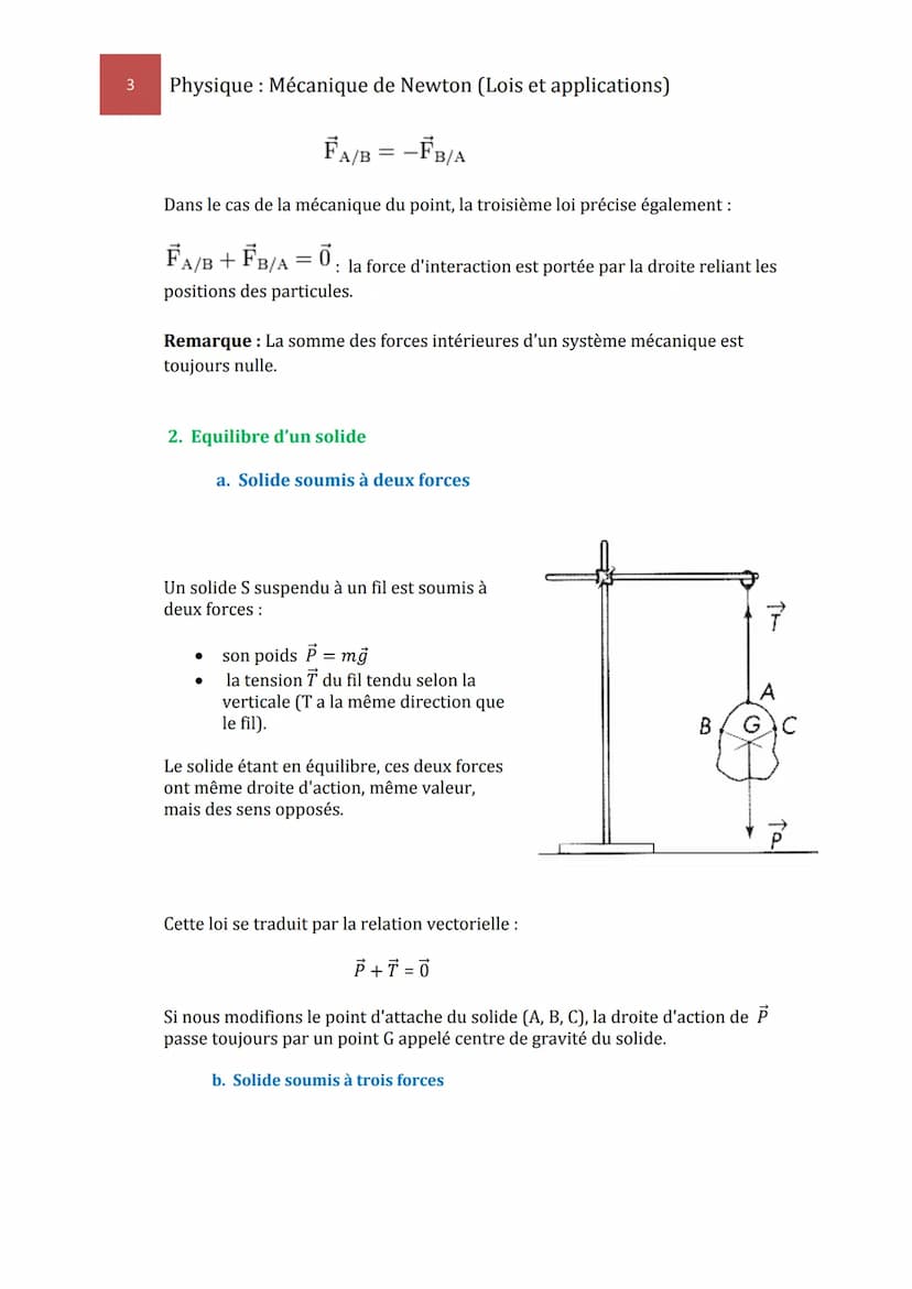 1
I.
Physique : Mécanique de Newton (Lois et applications)
Partie Mécanique
Chapitre III
Mécanique de Newton
Lois et Applications
Lois Fonda