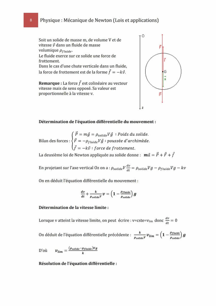 1
I.
Physique : Mécanique de Newton (Lois et applications)
Partie Mécanique
Chapitre III
Mécanique de Newton
Lois et Applications
Lois Fonda