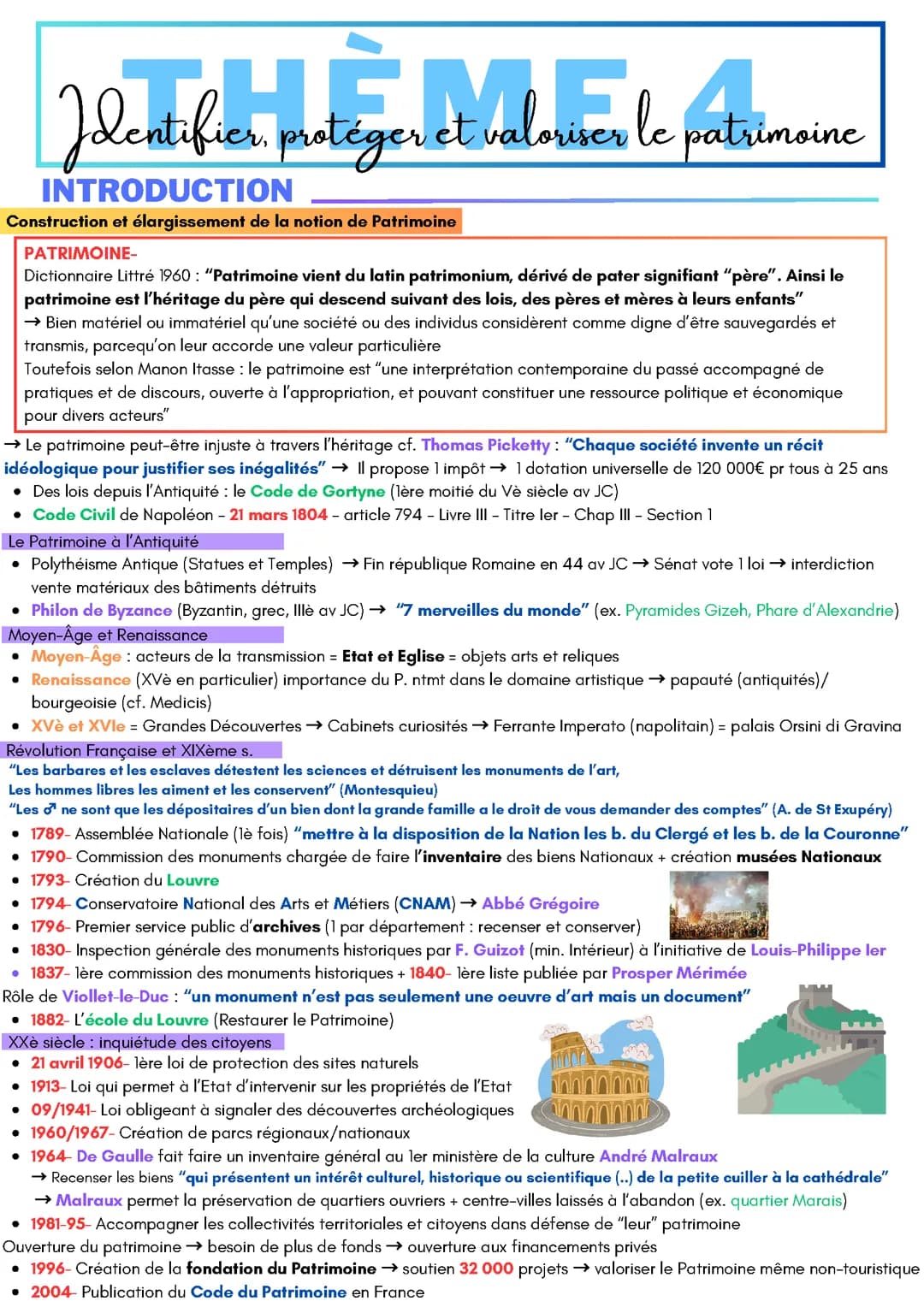 HGGSP - Terminale - Thème 4 : Identifier, protéger et valoriser le Patrimoine 