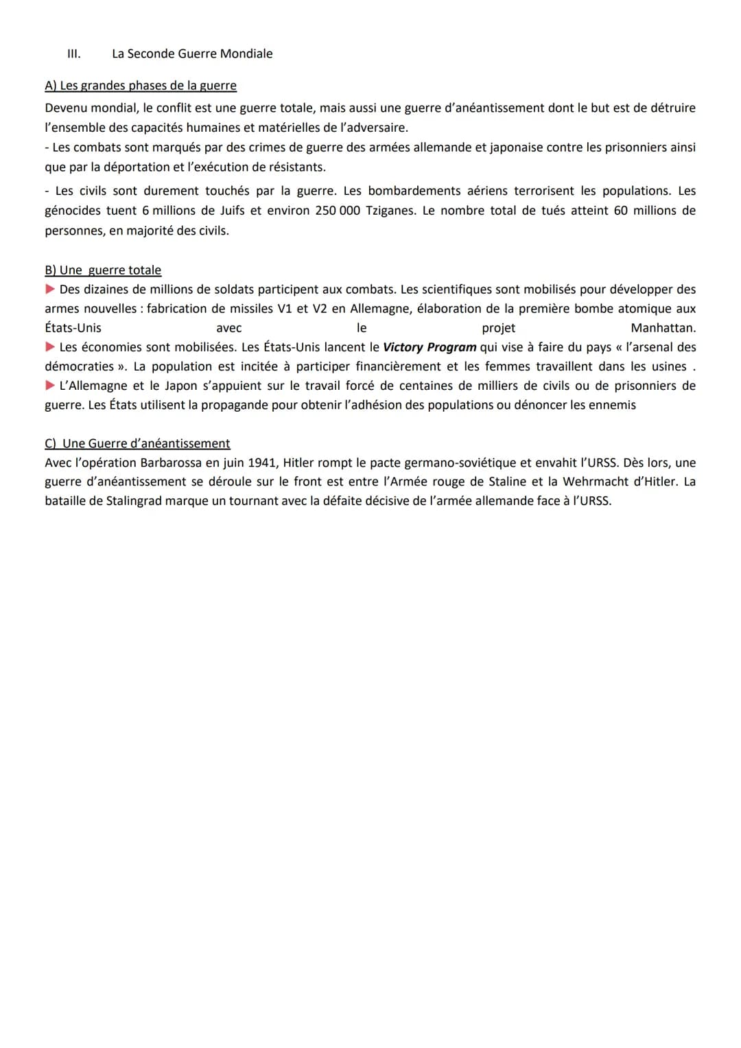 I.
L'Europe, un théâtre majeur des guerres totales (14-45)
▪
Civiles et militaires durant la 1ère Guerre Mondiale
A) Le déroulement de la gu