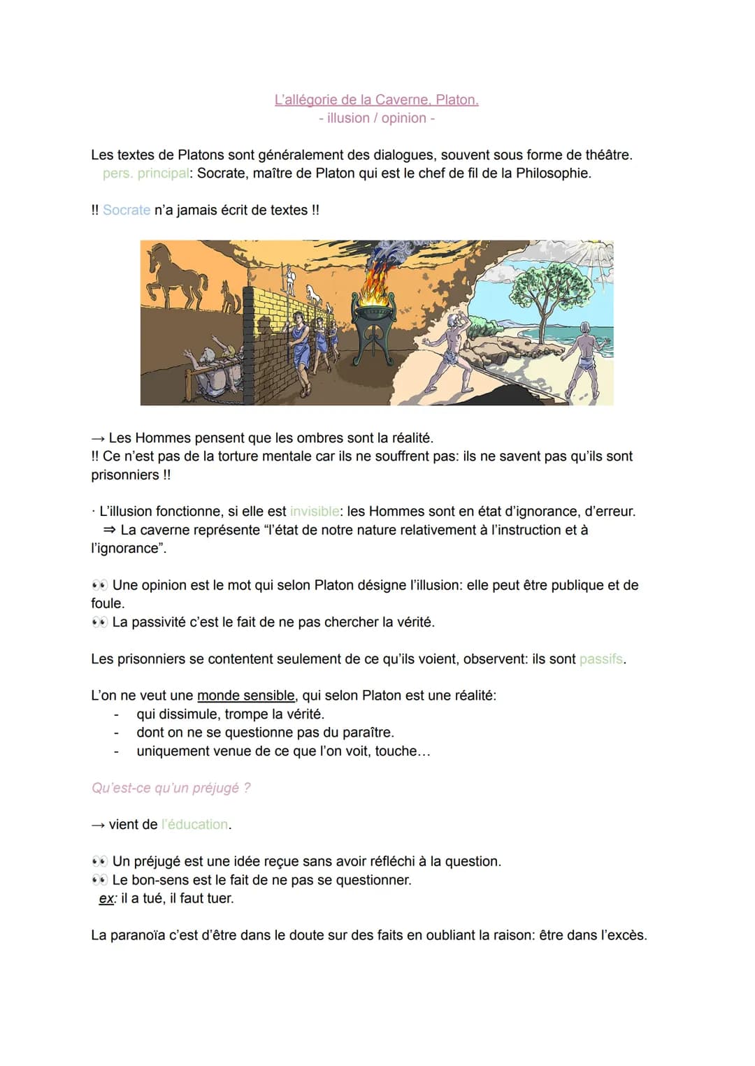 Les textes de Platons sont généralement des dialogues, souvent sous forme de théâtre.
pers. principal: Socrate, maître de Platon qui est le 